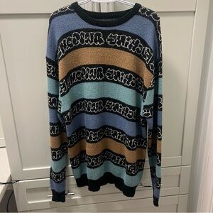 F*CKING AWESOME Brand Inverto Wanto Brushed Mohair Graffiti Sweater Large